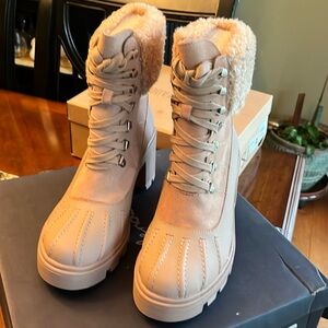 Splendid Mikayla suede Faux fur combat boots 9.5 new in box